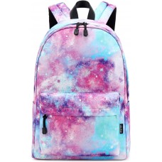 Turquoise Galaxy Print School Backpack for Girls and Boys