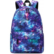 School Backpack Briefcase with Cosmic Blue Nebula Pattern for School 